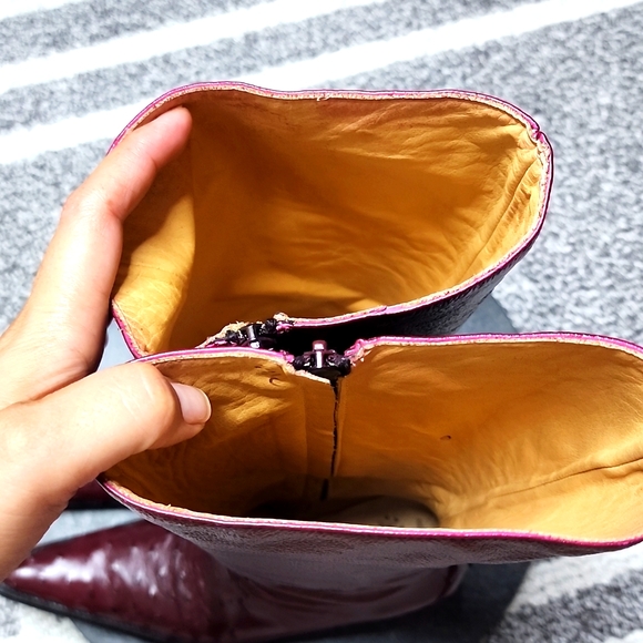 Leather maroon boots CUTE! - Picture 6 of 14